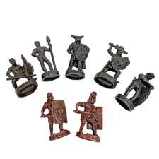 Roman Gallic Vintage Bronze War Soldiers 1980s Set of 7 Mini Figures Gift