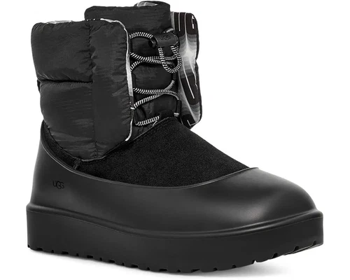 STIVALI donna UGG CLASSIC MAXI TOGGLE neri in pelle di pecora scamosciata taglia 8 nuovi
