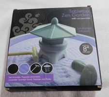 Tabletop Zen Garden 8" Diameter with Lavender Infused Sand and Accessories NEW