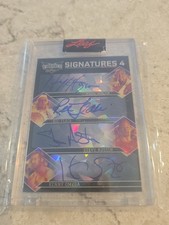 Hulk Hogan Flair Steve Austin Omega 2022 Leaf Vibrance Signatures 4 Auto WWE 