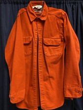 Vintage 80s Woolrich Chamois Expedition Orange Field Button Up Shirt Medium