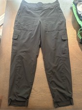 Athleta Black Cargo Joggers with Tapered Ankl...