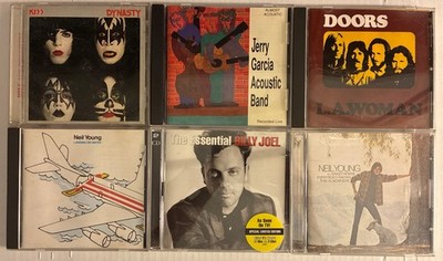 KISS The Doors Billy Joel Neil Young Jerry Garcia (6) CD LOT
