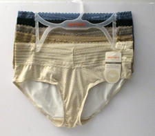 Warners stretch Microfiber mid waist lace hipster panties 5 pack size 6/M