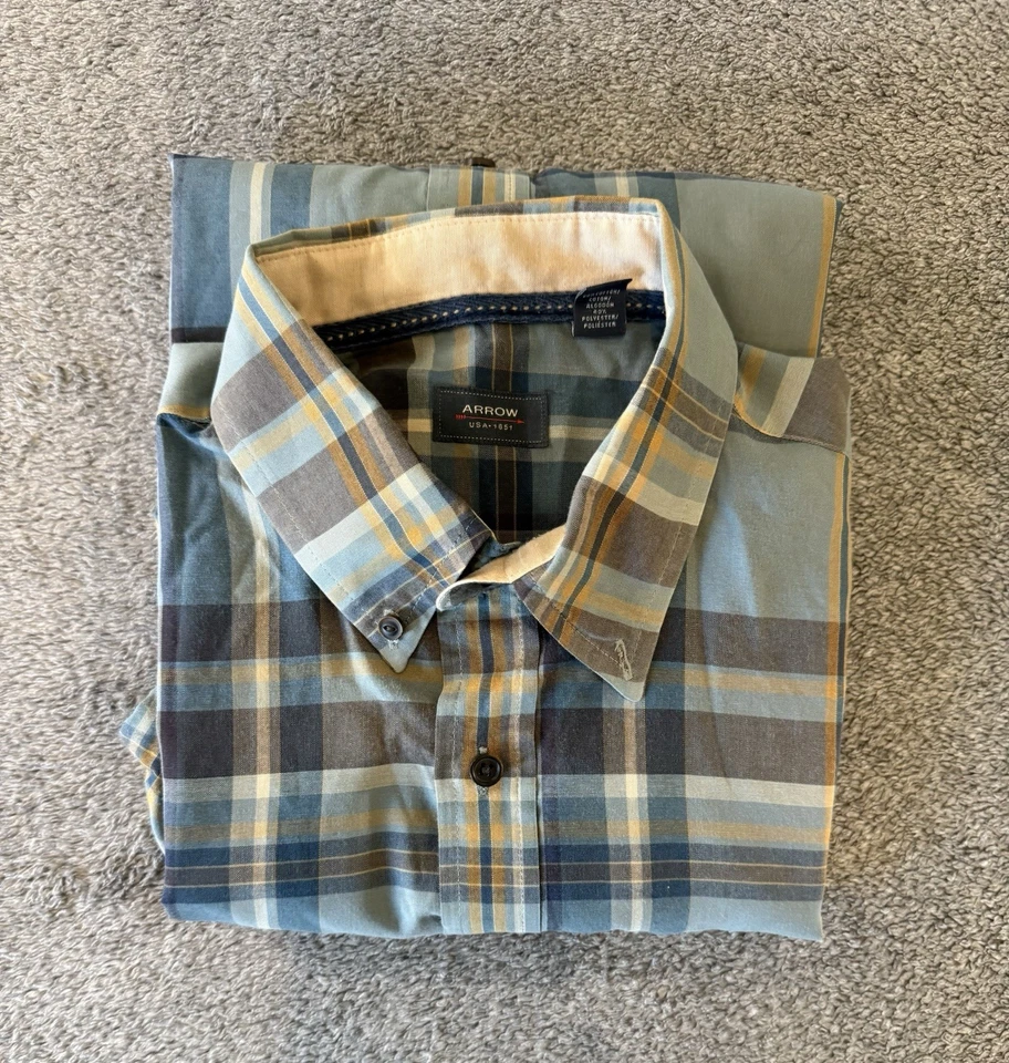 Camisa de vestir personalizada para hombre gran nombre 17" cuello 27" largo rosa y azul C - A2000 Foto 3 de 4