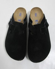 Birkenstock Unisex Boston Soft Footbed Suede Leather Black 9 US M / 11 US L