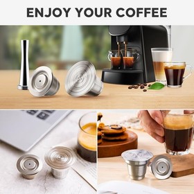 4 in 1 Reusable Stainless Steel Coffee Capsules Compatible with L'OR B Arista LM