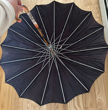 Vintage Columbia Umbrella Pink Clear Lucite Handle