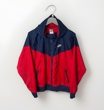 Nike Windrunner Jacket Men s Small Red Blue Hooded Full Zip Colorblock
