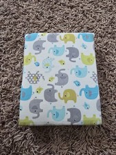 Elephant Print Fitted Crib Sheet- Soft Plush Material