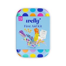 Welly First Aid Kit - 70 Ct Adhesive Bandages, Ointments, Wipes - FSA Eligible