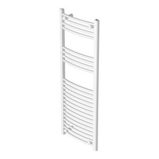 Flomasta Towel Rail Radiator White Curved Warmer Gloss 1200mm x 450mm 1672BTU