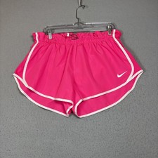 Nike Dri-FIT Women's Hot Pink Running Shorts w/ Brief Liner Drawstring Size XL