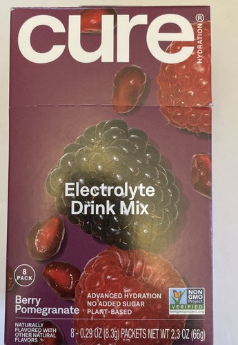 Cure Hydration Electrolyte Drink Mix Berry Pomegranate 8 Pckts - Bild 1 von 5