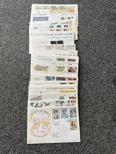 Job Lot of 48 UK GB First Day Covers & Covers FDC's 1981 - 1990 Lot #N95