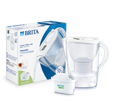 BRITA Marella 2.4L Water Filter Jug White + 1 Filter Included / Express