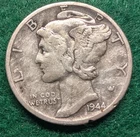 1944-S Mercury Dime 90% Silver.