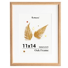 Fun Memories 11x14 Oak Picture Frame for Wall, 11x14 Frame with Matted to 8x1...