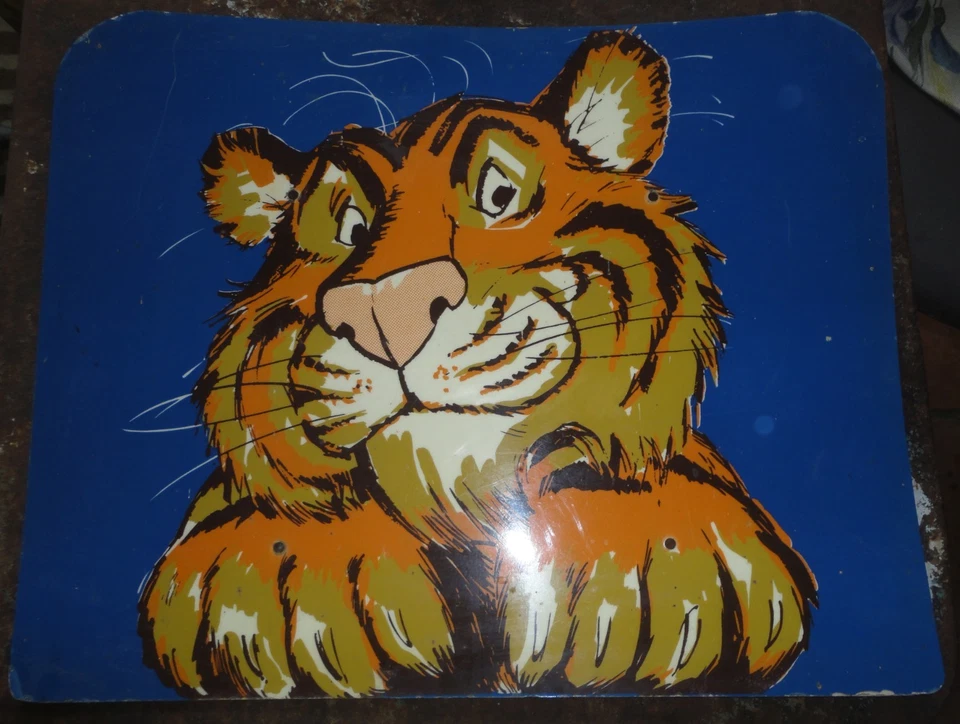 grande plaque Tigre ESSO de pompe a essence années 1970 - Photo 2/3