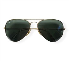 Ray-Ban Aviator Sunglasses RB 3025 001/58 Gold Green Polarized 58mm No Case