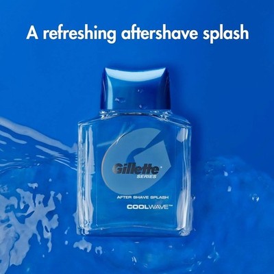 Gillette Series Cool Wave After Shave, Aftershave for Men, 3.3 fl oz, 100 ml