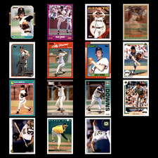 Kelly Downs Rookie Lot 15 Diff Baseball Cards 1987(RC)-1994 SF Giants/Oak A's