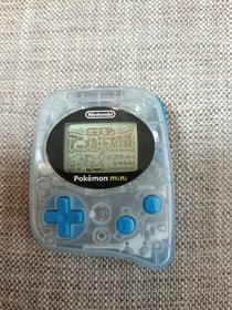 Nintendo Pokemon Mini Console Blue & Rare Strap &  4 Cartridges Japan Tested