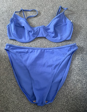 Tesco Women’s Blue 2-Piece Bikini Set Size 16 D/DD Cup Regular Fit