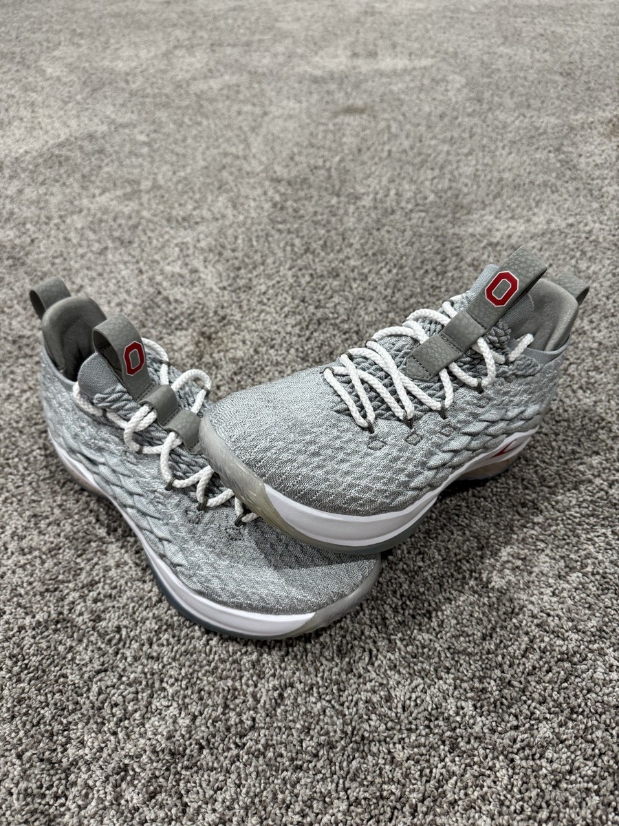 NEW Nike Lebron 15 Low Ohio State Player Exclusive Sample Gray Shoes Mens  Size
