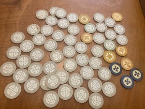 50 Vintage Inlaid Clay Circle Design Poker Chip Seymour OLY GREAT DEAL RESELLERS