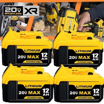 4Pack For DeWalt 20V 20 Volt Max XR 12.0AH Lithium Ion Battery DCB206-2 DCB205-2