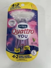 Schick Quattro You Womens Razors 4pk Exotic Violet Blooms Scent Handles