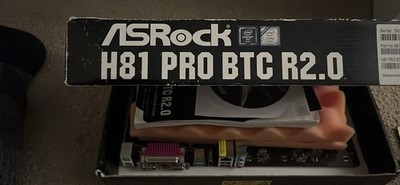 ASRock H81 Pro BTC R2.0 Intel LGA 1150 SATA 6Gb/s ATX 6 PCIE for Crypto ETH NIB