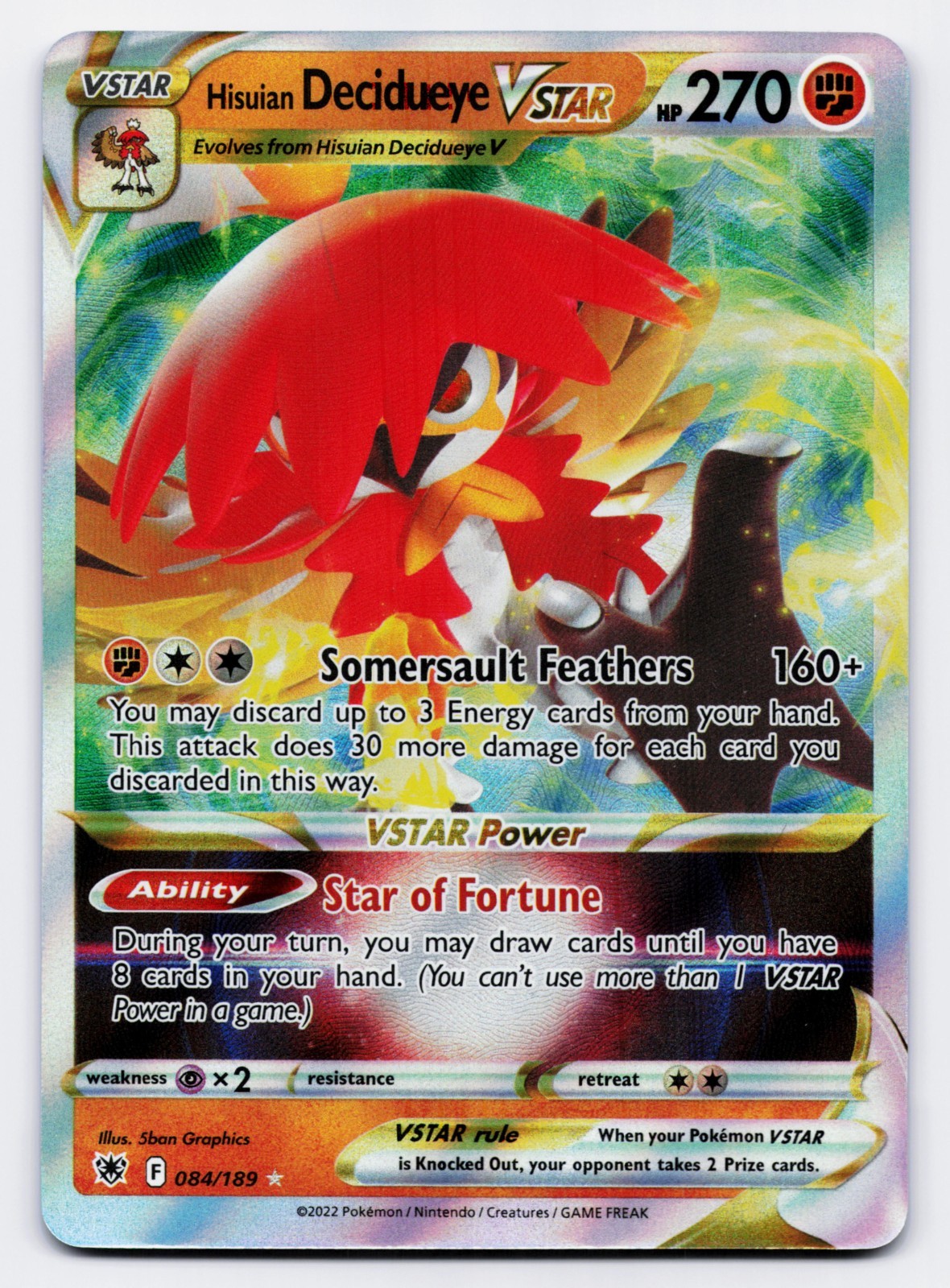 Hisuian Decidueye VSTAR [84/189] SWSH: Astral Radiance UR [Pokemon Card English]