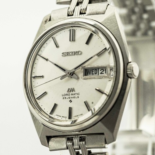 *Vintage 1968* SEIKO LORD MATIC 5606-7000 Automatic White Dial Day/Date 35mm Men