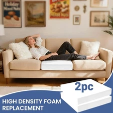 2Pack 24" x 24" Upholstery Cushion Replacement Foam 2-6" Thick High Density Foam
