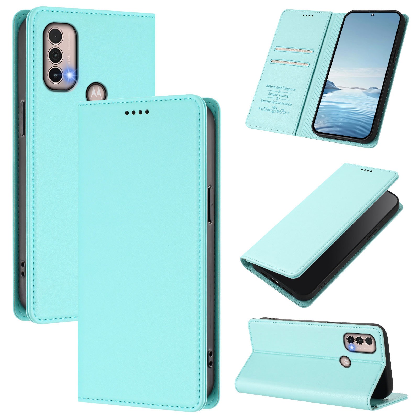 Multi Functional PU Flip Phone Cover Leather Case For Motorola Moto E40