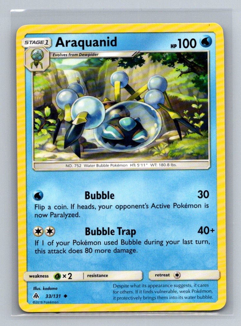 Araquanid Normal Uncommon SM - Forbidden Light SM06 Water 33/131 Pokemon Card TC