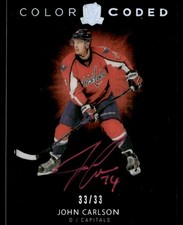 2017-18 Upper Deck The Cup Color Coded Autographs John Carlson Auto 33/33 #CC-JC