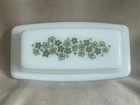 Pyrex Corelle Crazy Daisy Spring Blossom Butter Dish Vintage Green, 1/4 Pound