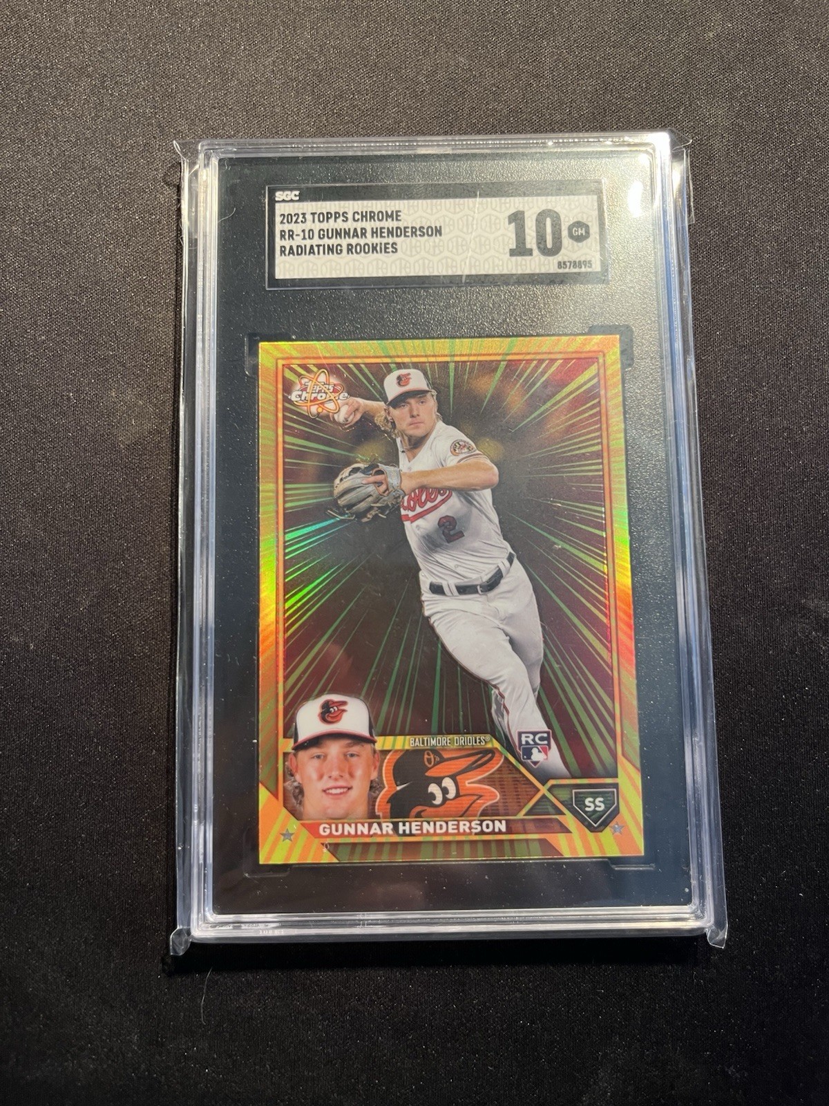 2023 Topps Chrome Radiating Rookies SSP #RR-10 Gunnar Henderson Gem Mint SGC 10