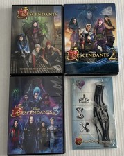 Disney Descendants DVD Trilogy 1 2 3 with Charm Bracelet, Free Shipping