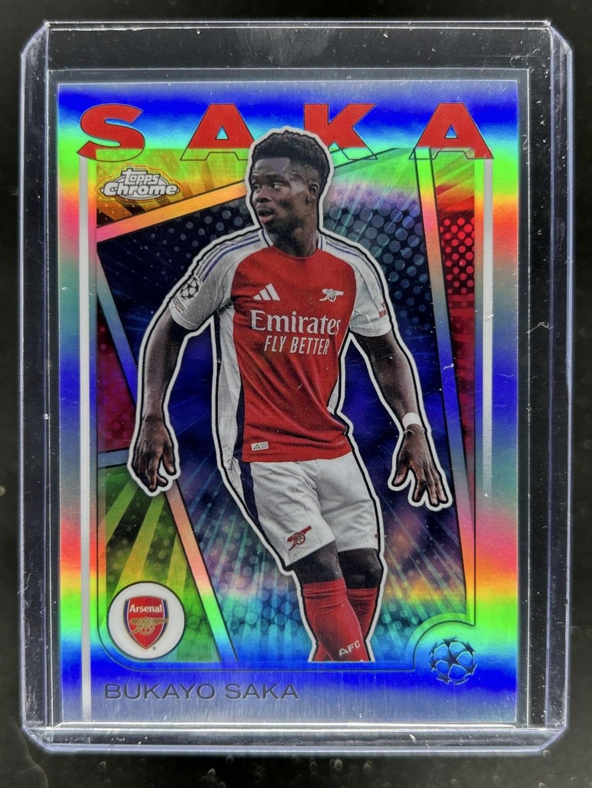 2024-25 Topps Chrome UEFA Bukayo Saka Hero Variation Refractor #77 Arsenal