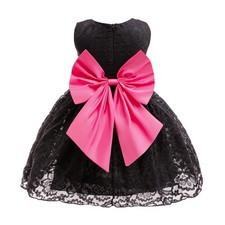 Girls Fancy Dress Lace Tulle Skirt with Oversized Bow Childrens Christmas Outfit