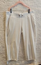 Tommy Hilfiger White French Terry Capri Pants Women Sz S  Crisp Resort Beach#673