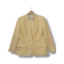 Pendleton Womens Petite 14 Blazer 100 Virgin Wool Butter Yellow Single Button