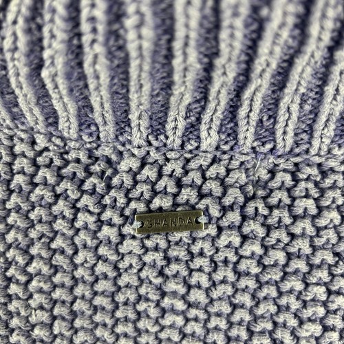 Ghanda Jumper Womens Medium Ribbed Knit Sweater Purple Cropped Turtleneck - Foto 5 di 7
