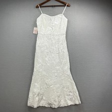 Birdy Grey Mae Dress Women Medium White Lace Maxi Spaghetti Strap Wedding Bridal