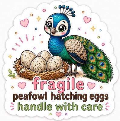 100 Fragile Peafowl Hatching Eggs Handle With Care Shipping Label Stickers