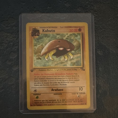 #ad 1st edition Pokemon TCG Kabuto 30 HP Fossil Set 1999 Spanish card $15.00
